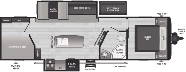 2022 KEYSTONE HIDEOUT 30BHWSE, , floor-plans-day image number 0